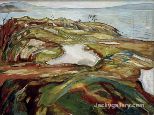 Big coastal landscape by Edvard Munch paintings reproduction